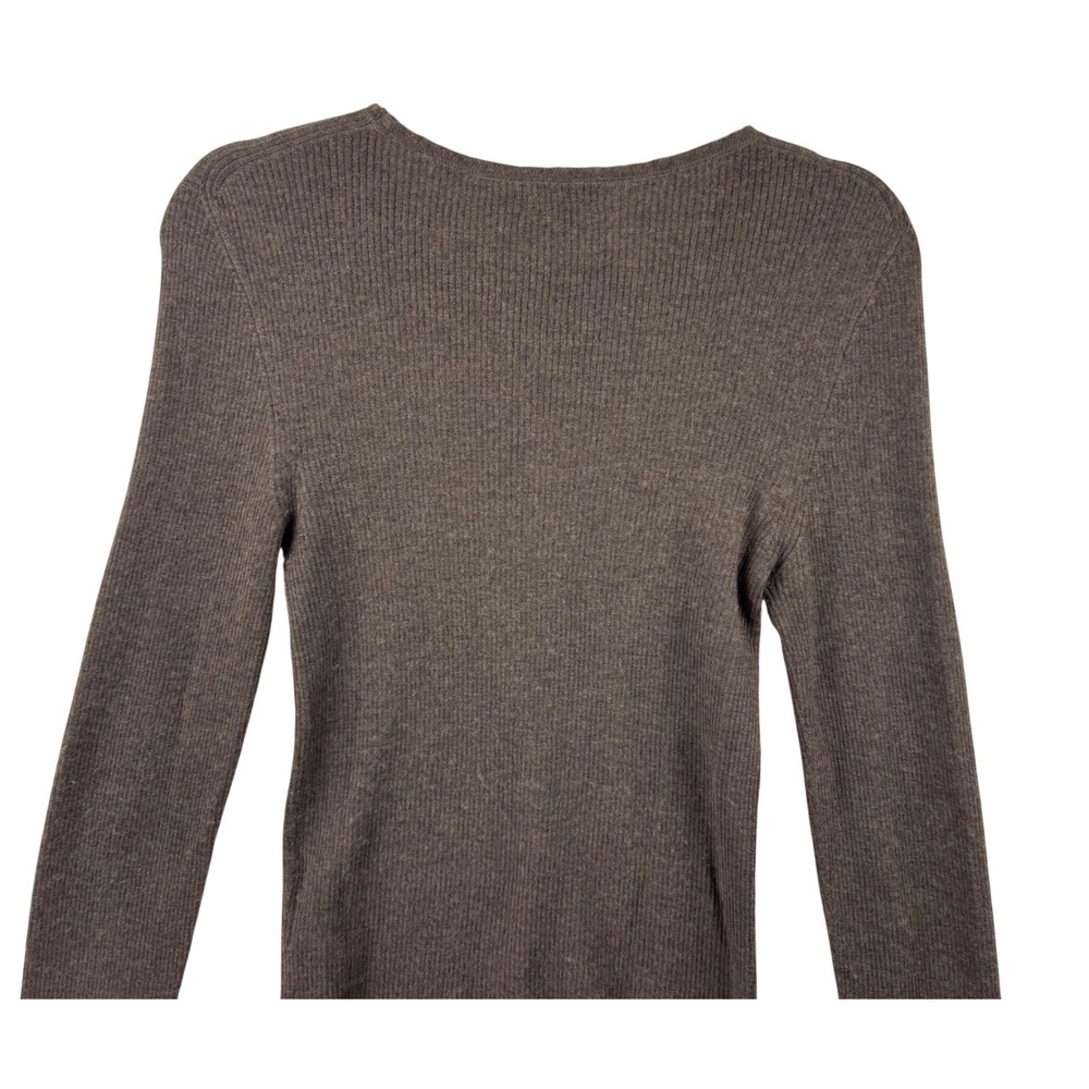 Quince Sweater Womens Small Brown Featherweight Cashmere Ribbed Crewneck Soft - Picture 8 of 14